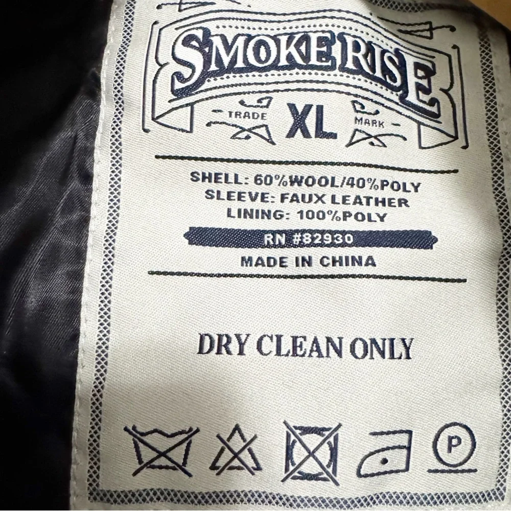 Smoke Rise Black Varsity Jacket XL